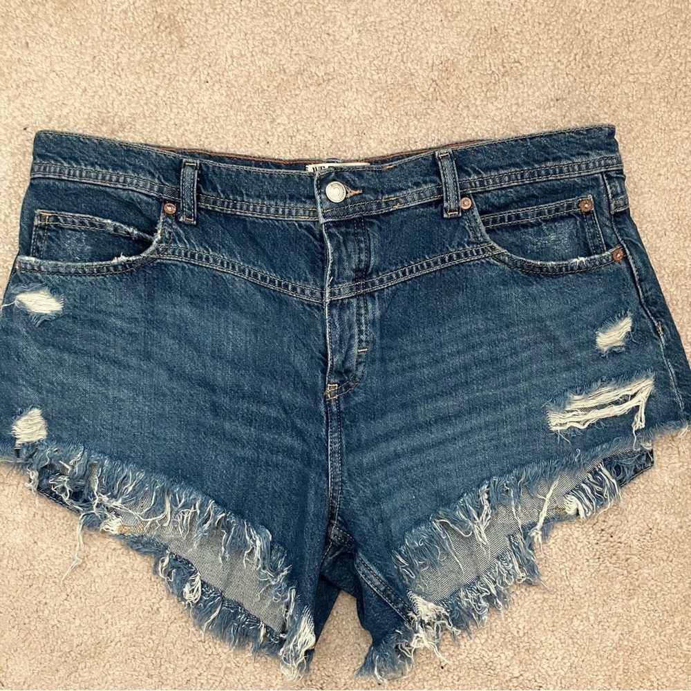 FREE PEOPLE We The Free Westwood High Low Mid-Rise Button Fly Short 32 NEW NWT - Picture 11 of 12